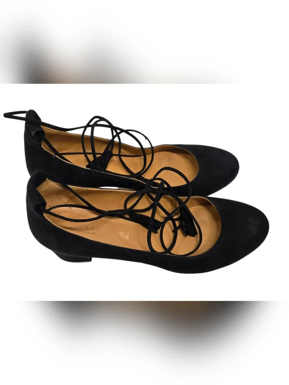 SÉZANE Black Suede Tassel Accents Pumps Sz 41